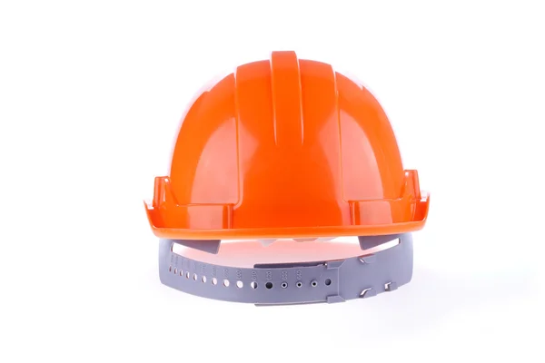 Orange safety helmet hard hat, tool protect worker — Stock Photo, Image