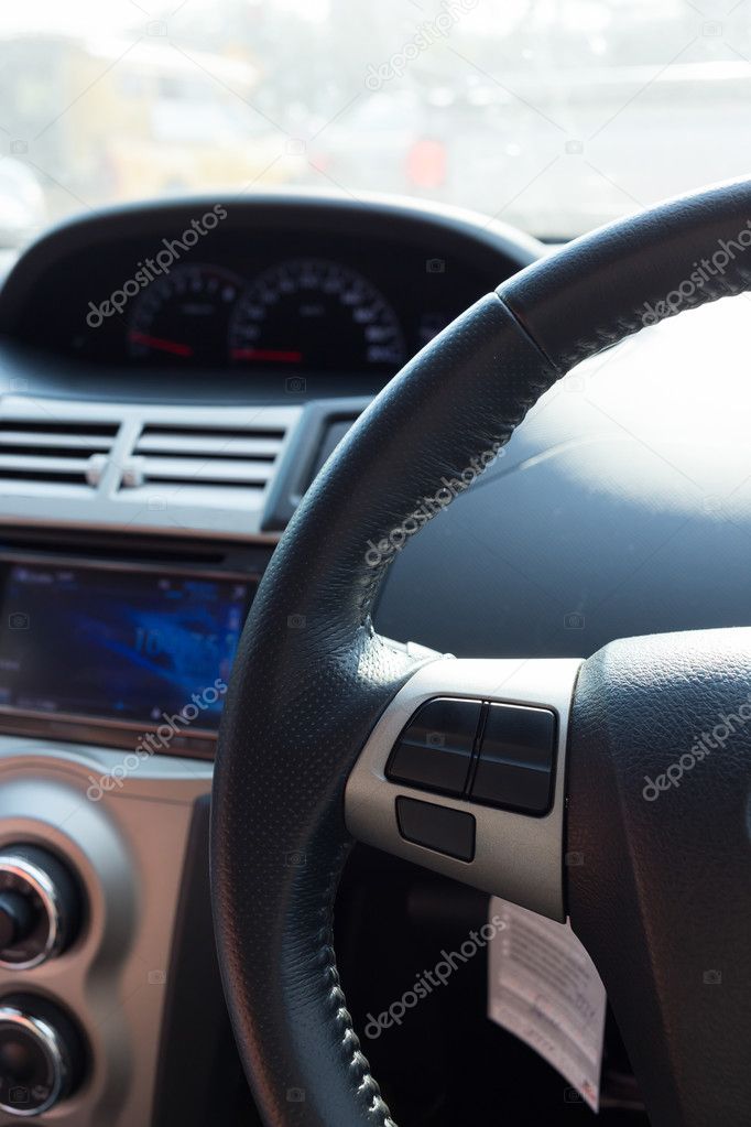 blank control button on car steering wheel used for placed icon 