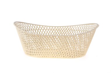 Boş beyaz sepet plastik, beyaz arka plan üzerinde izole