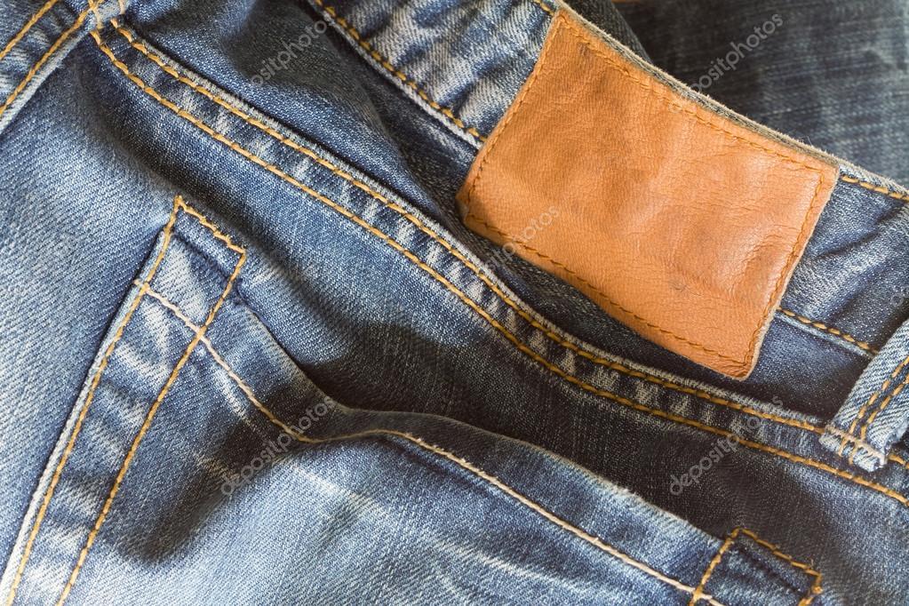jeans with tag on back pocket