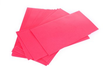 hediye Çin yeni y için beyaz arka plan üzerinde izole kırmızı zarf