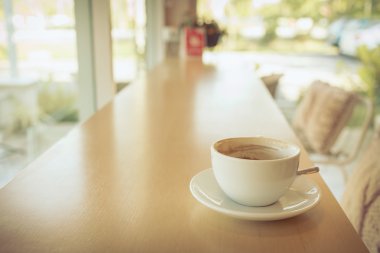 ahşap masa çubuğu kafede kahve İçecek sıcak