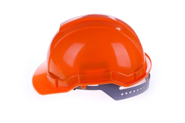 Orange safety helmet hard hat, tool protect worker of danger — Stock Photo, Image