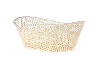 Boş beyaz sepet plastik, beyaz arka plan üzerinde izole