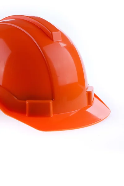 Casque de sécurité orange casque dur, outil protéger travailleur du danger — Photo