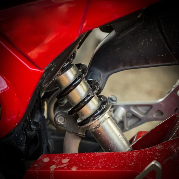 Shock absorber of motorcycle — Stock Photo, Image