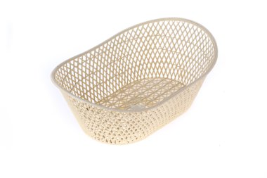 Boş beyaz sepet plastik, beyaz arka plan üzerinde izole