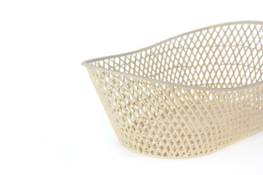 Boş beyaz sepet plastik, beyaz arka plan üzerinde izole