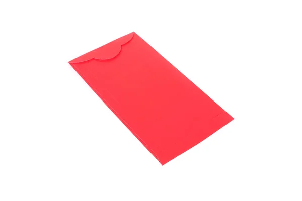 Enveloppe rouge isolée sur fond blanc pour cadeau — Photo