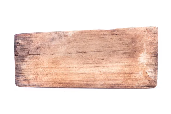 Alte Holzplatte verwittert isoliert auf weißem Hintergrund — Stockfoto