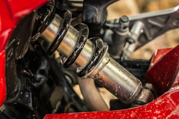 Shock absorber of motorcycle — Stock Photo, Image