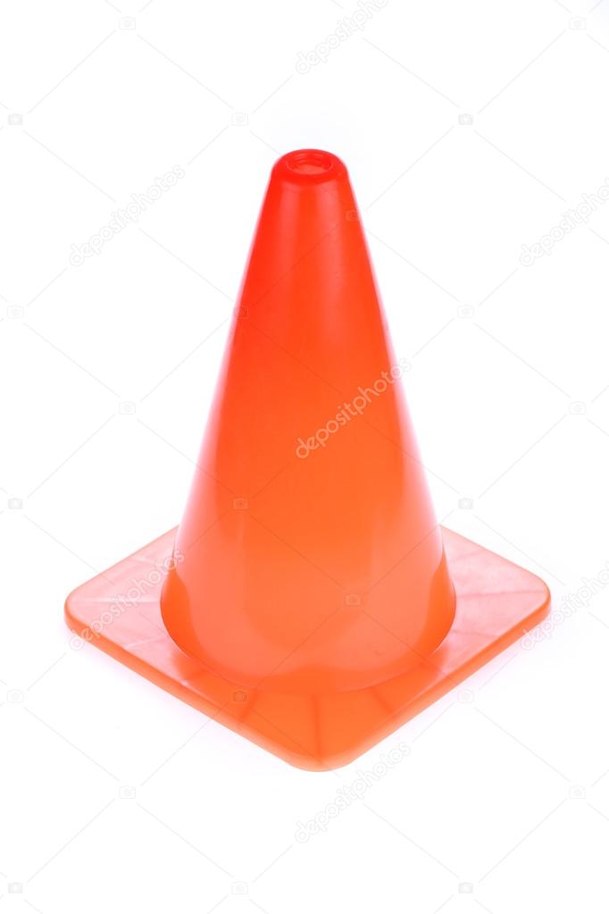 Orange cone used warning sign under construction work area