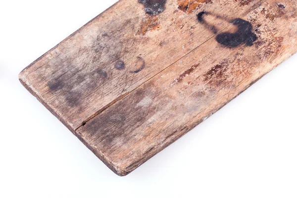 Старая деревянная доска выветривается изолированы на белом фоне — стоковое фото