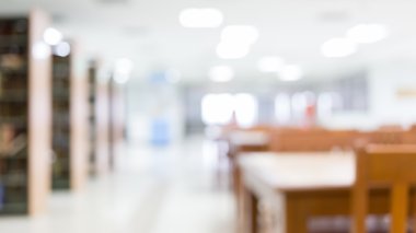 Tablo Resepsiyon ve kitaplık, soyut bulanıklık defocused ile kütüphane
