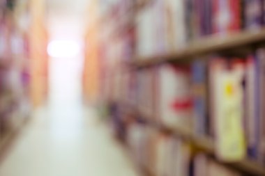 Kitap Kütüphane, soyut bulanıklık defocused içinde bookshelf