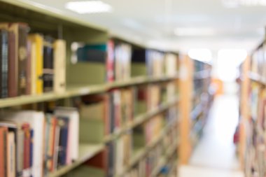 Kitap Kütüphane, soyut bulanıklık defocused içinde bookshelf