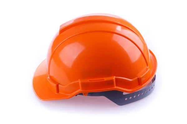 Casque de sécurité orange casque dur, outil protéger travailleur du danger — Photo