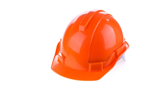 Orange safety helmet hard hat, tool protect worker — Stock Photo, Image