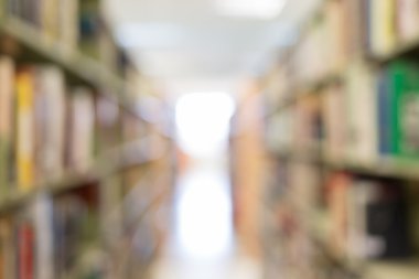 Kitap Kütüphane, soyut bulanıklık defocused içinde bookshelf