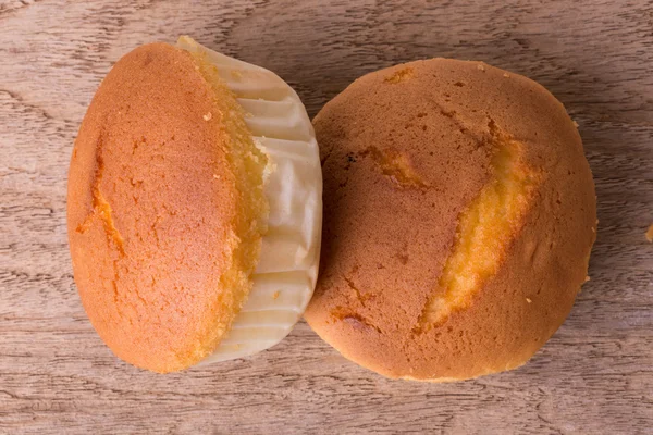 Cupcake sweet dessert bakery on wooden board — Stock Photo, Image
