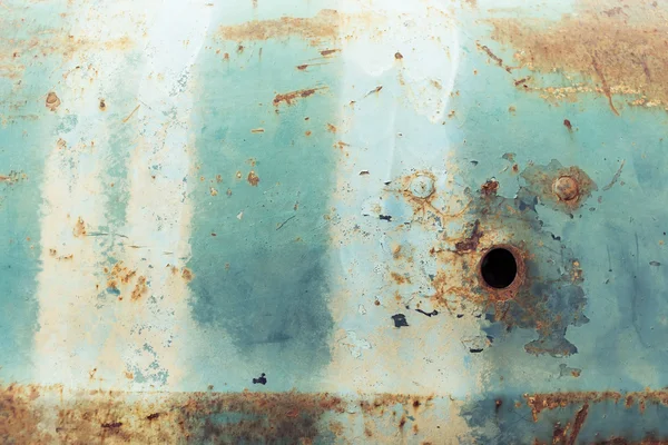Painel de placa de metal enferrujado corroído textura fundo — Fotografia de Stock