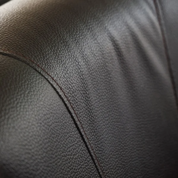Close up brown leather texture of sofa furniture — Stock Photo, Image