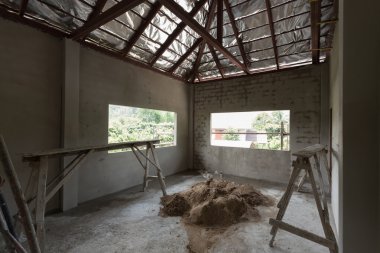 Konut Yapı İnşaat site Çimento Beton duvar ile