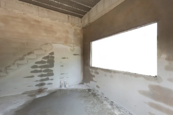 Salle de béton de ciment vide dans les travaux de construction — Photo