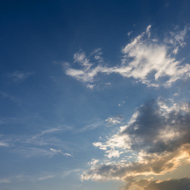 Cloud, güzel günbatımı gökyüzü arka plan mavi gökyüzü