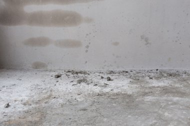 boş oda alçı harç duvar ve çimento zemin İnşaat