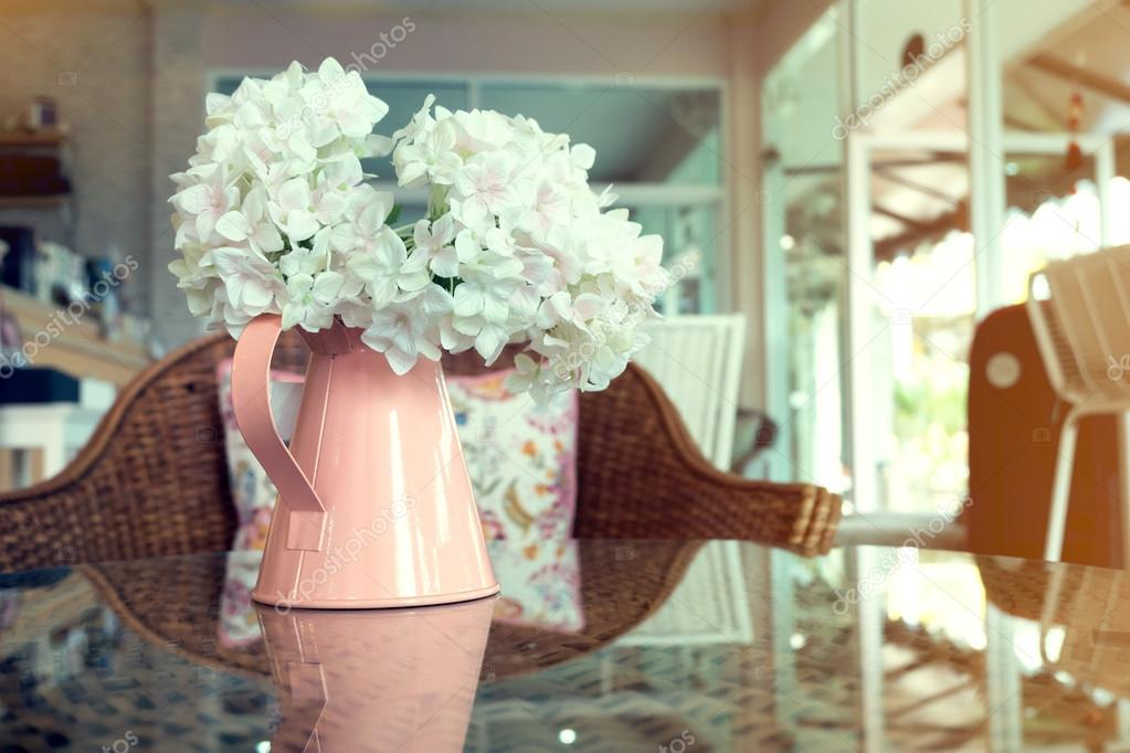 white plastic flowers