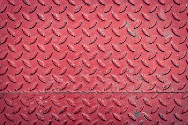 Piastra metallica sporca rossa, sfondo grunge metallico — Foto Stock