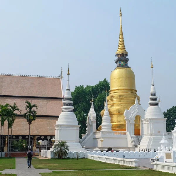 Gouden pagode in dok tempel wat suan, chiang mai, thailand — Stockfoto