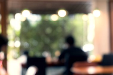 arka plan bulanık Cafe kahve dükkanı insanlarla de-odaklı