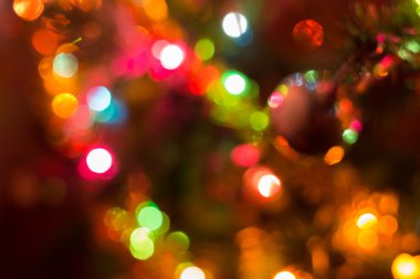 Noel arka plan, görüntü bulanıklık renkli bokeh defocused ışıklar