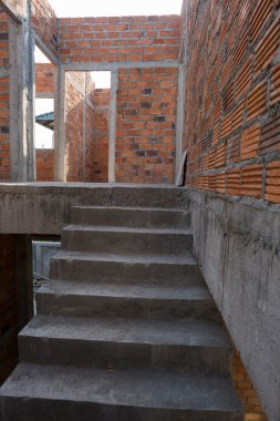 merdiven Çimento beton yapı ve tuğla duvar