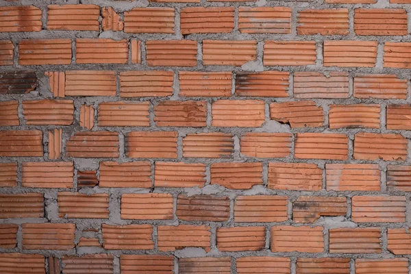 Parede feita de tijolo no canteiro de obras de edifícios residenciais — Fotografia de Stock