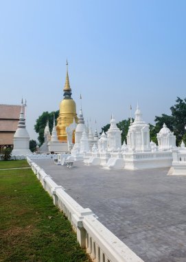 Golden pagoda wat suan dok Tapınağı, chiang mai, Tayland