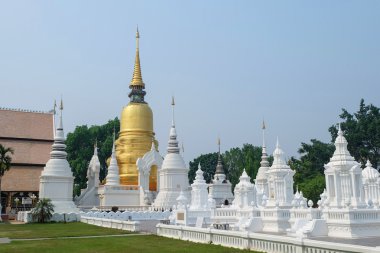 Golden pagoda wat suan dok Tapınağı, chiang mai, Tayland