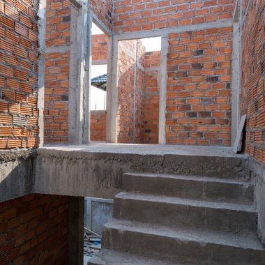 merdiven Çimento beton yapı ve tuğla duvar