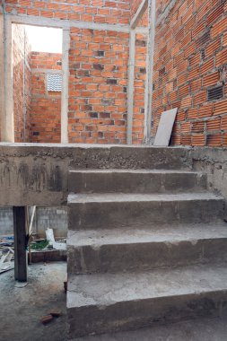 merdiven Çimento beton yapı ve tuğla duvar