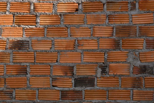 wall made brick in residential building construction site