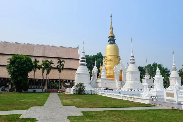 Pagode dorée dans le temple wat suan dok, chiang mai, thailand — Photo