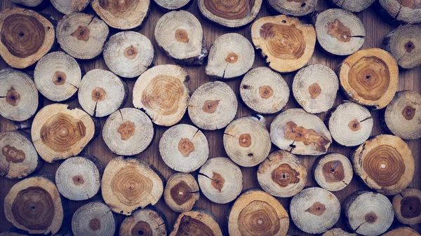 Small piece of wood logs used for design decorated interior — Stock Photo, Image