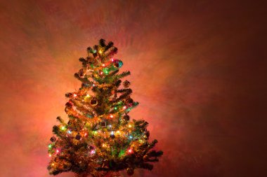 Noel arka plan, Noel ağacı pırıltı ile dekore edilmiş