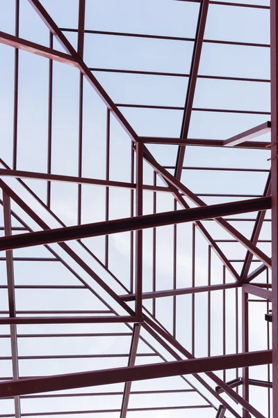 Structural steel beam on roof of building residential — Stock Photo, Image