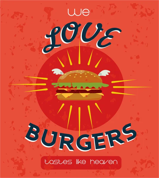 Vintage hamburgert poszter design — Stock Vector