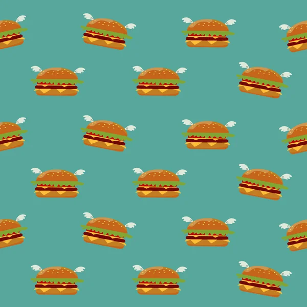 Burger seamless pattern. — Stock Vector