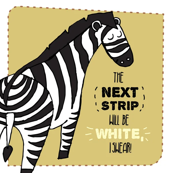 Zebra kézzel rajzolt ábrán. Vektoros illusztráció. — Stock Vector