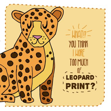 Leopar çizilmiş şekil ver. Vektör çizim.